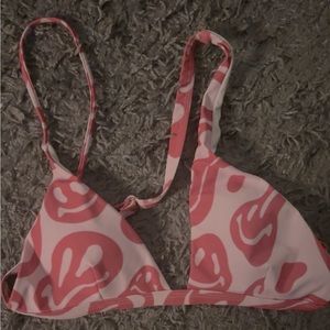 SHEIN BIKINI SMILEY TOP PINK SIZE M